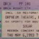 Boston MA: Orpheum – May 06, 1993