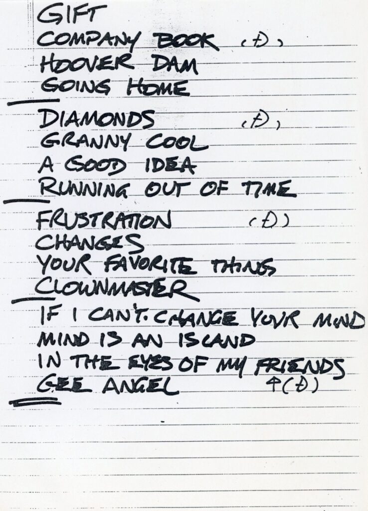 SUGAR Japan 1995 Setlist courtesy of Keiichi Hoshi